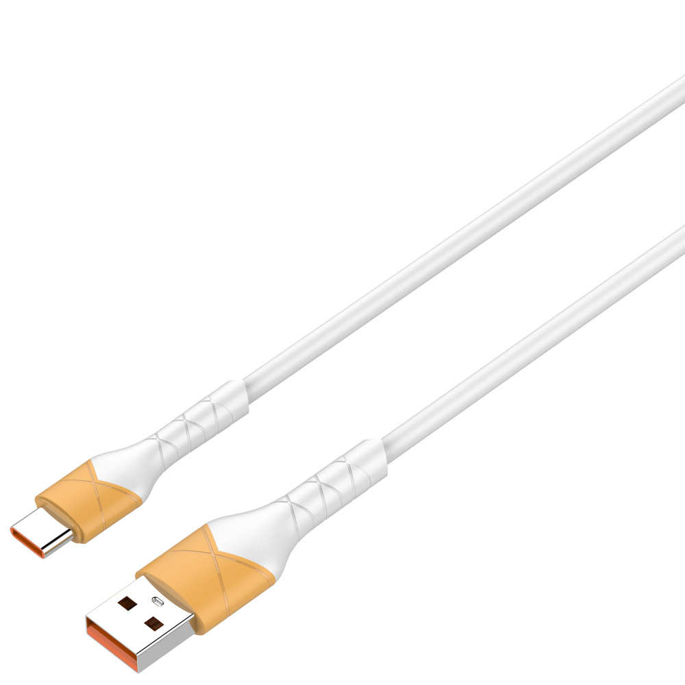 LDNIO кабель Type-C - USB, 2 м, LS802, белый, силикон