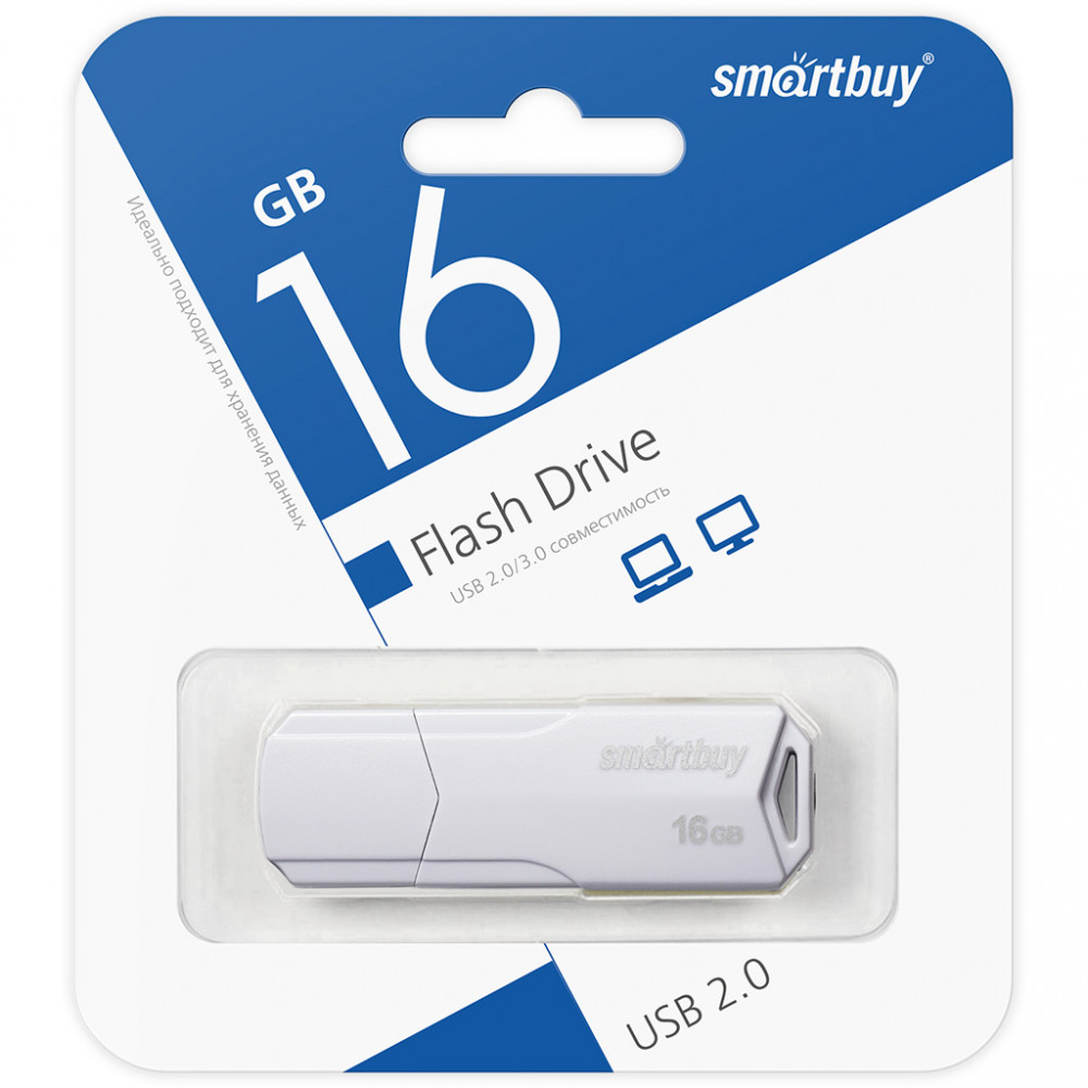 Smartbuy USB 2.0 Flash 16 Gb Clue (White)