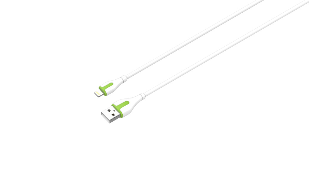 LDNIO кабель Lightning - USB, 2 м, LS572, бело-зеленый