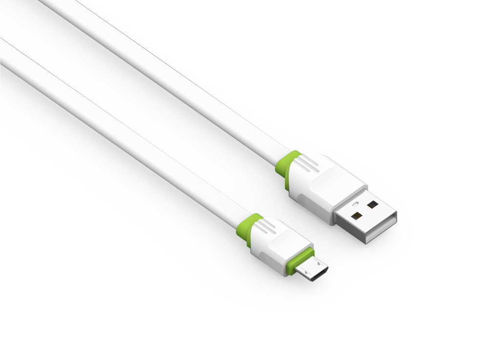 LDNIO кабель micro USB, 1 м, LS34, белый, силиконовый