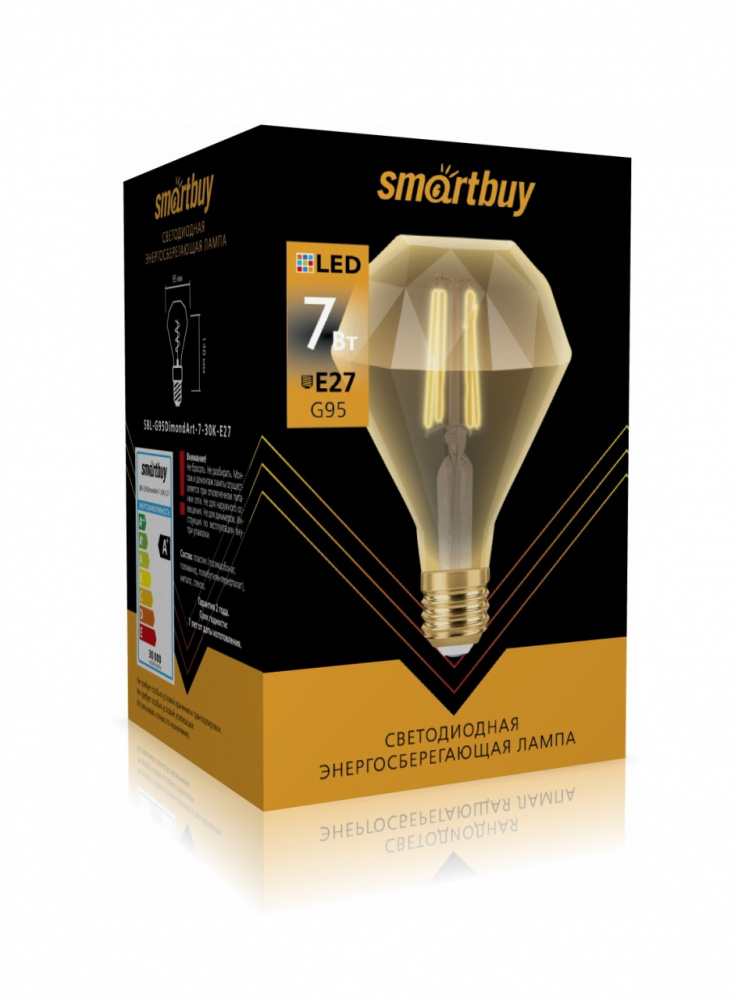 Светодиодная (LED) Лампа ART Smartbuy G95Dimond-7W/3000/E27/40