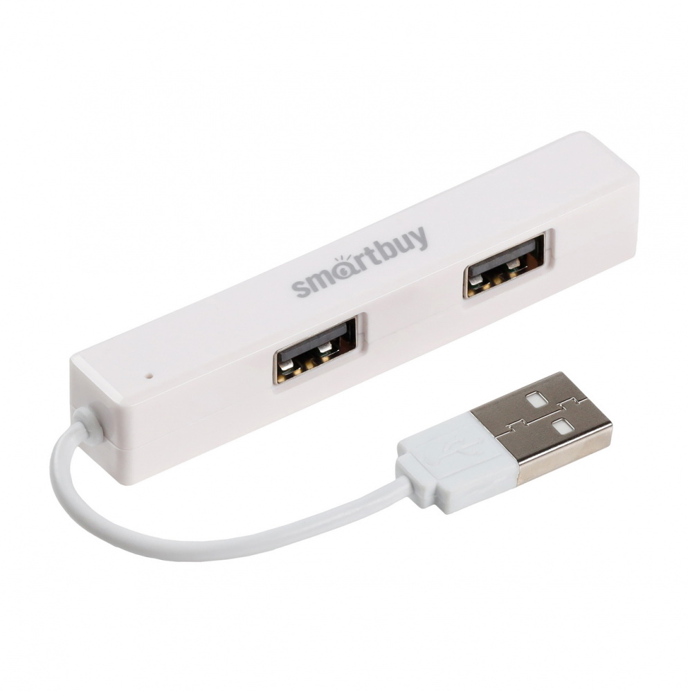 Smartbuy USB-Хаб 2.0, 4 порта (SBHA-408-W), белый