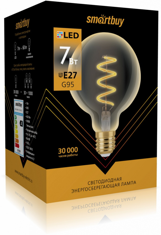 Светодиодная (LED) Лампа ART Smartbuy-G95-07W/3000/E27