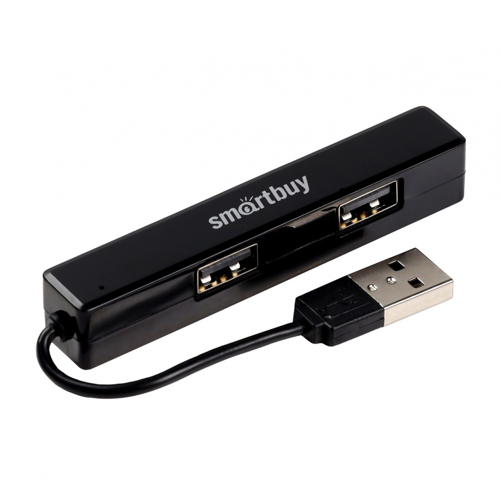 Smartbuy USB-Хаб 2.0, 4 порта (SBHA-408-K), черный